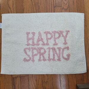 Threshold Cream and Pink "Happy Spring" Bath Mat